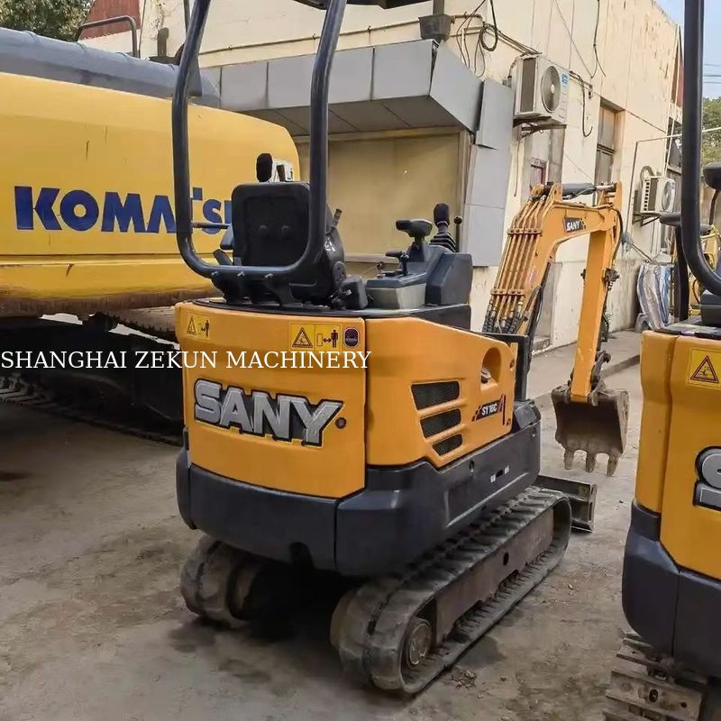 10.3KW Sany SY16C 1.6Ton mini escavadeira com pneu de borracha e bomba hidráulica original