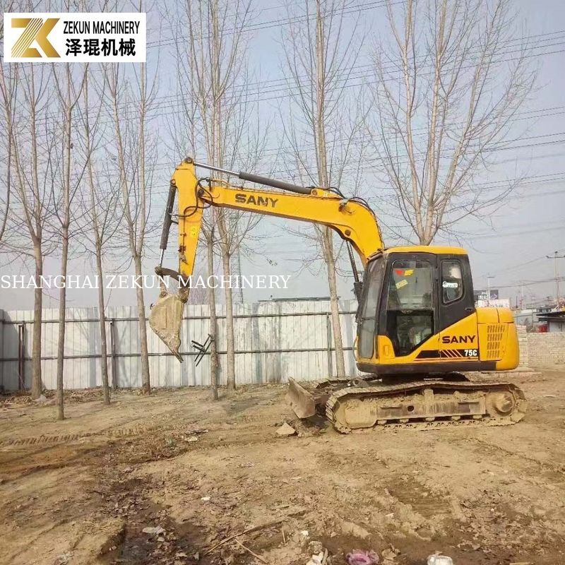Excavadora original pintada 7T Sany 75 SY75C-9 SY75C PRO Escavação de segunda mão