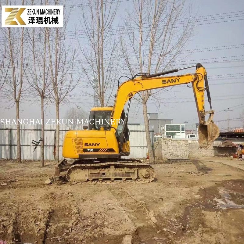 Excavadora original pintada 7T Sany 75 SY75C-9 SY75C PRO Escavação de segunda mão