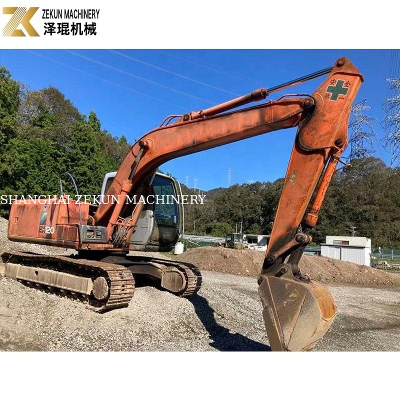 Cor Original 12Ton Usado Hitachi EX 120 Excavator EX120-5 com 60.5Kw ISUZU Motor