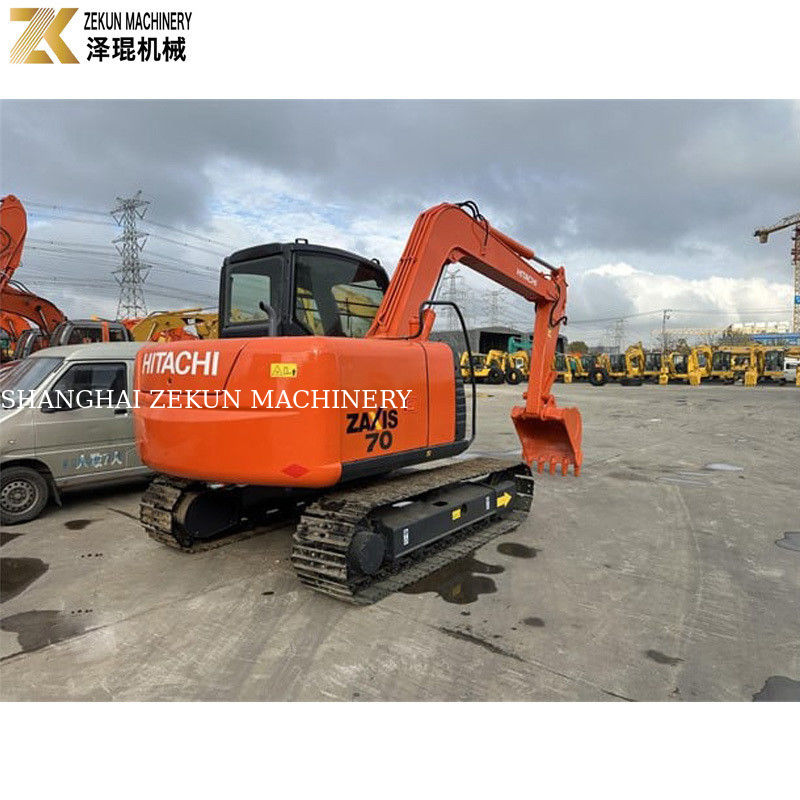 Excavadora usada Hitachi ZX70 com motor ISUZU e bomba hidráulica original no Japão