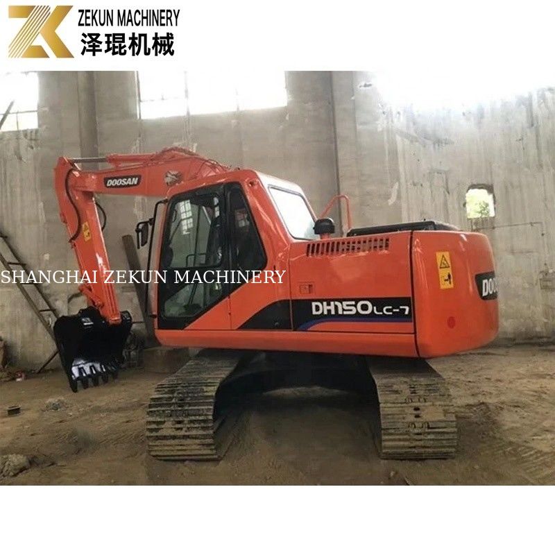 Excavadora original de 15 toneladas usada Doosan DH150 Excavator com Jack Hammer DH150-7 2017
