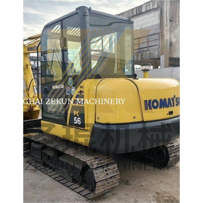 Excavadora Komatsu PC56 de segunda mão com capacidade de balde de 0,2 m3 e 0-2000 horas de trabalho