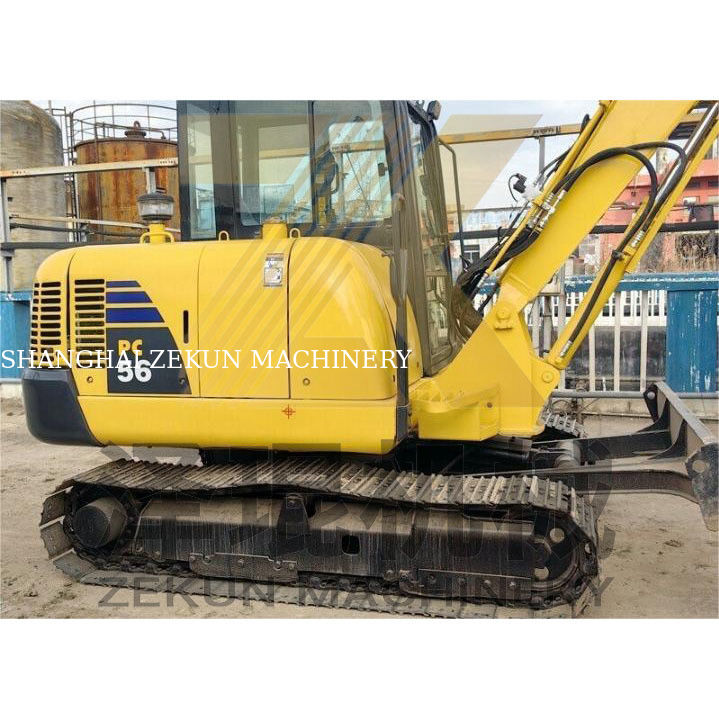 Excavadora Komatsu PC56 de segunda mão com capacidade de balde de 0,2 m3 e 0-2000 horas de trabalho