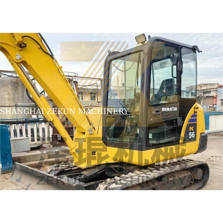 Excavadora Komatsu PC56 de segunda mão com capacidade de balde de 0,2 m3 e 0-2000 horas de trabalho