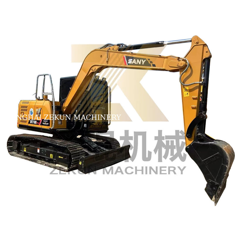 Excavadora Sany 75 C Pro de segunda mão com cilindro hidráulico original e motor ISUZU