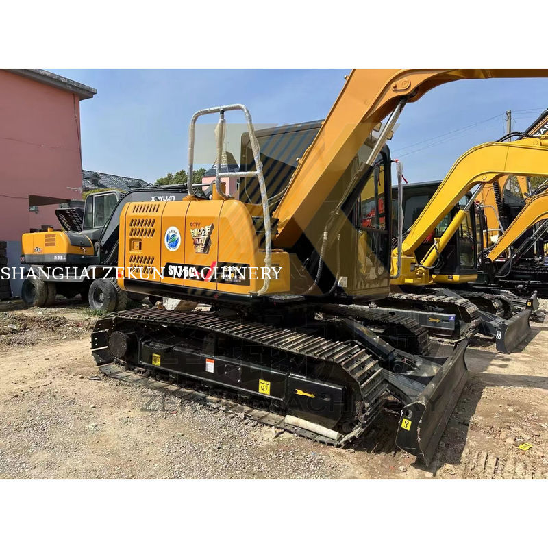 Excavadora Sany 75 C Pro de segunda mão com cilindro hidráulico original e motor ISUZU