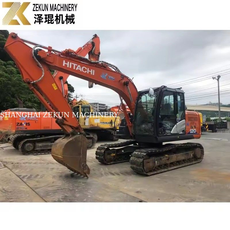 Excavadora Hitachi ZX120-6 com bomba hidráulica original e peso operacional de 12 toneladas