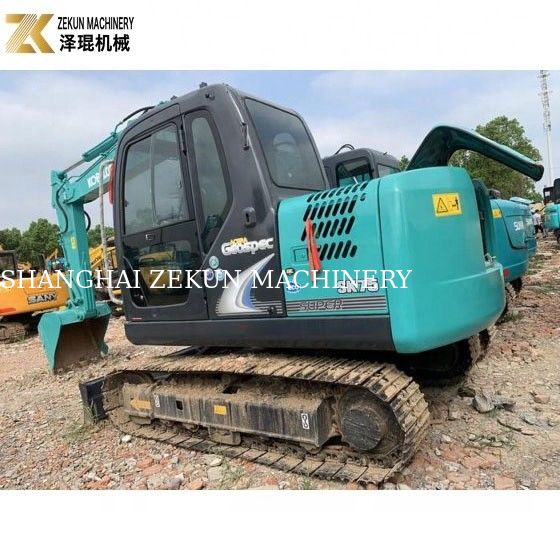 Mini escavadeira de 7 toneladas Kobelco SK 75 SR UR com motor ISUZU e bomba hidráulica original