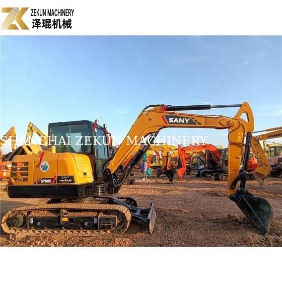 Excavadora Sany SY60C PRO de 6 toneladas usada com motor Sany e horas baixas