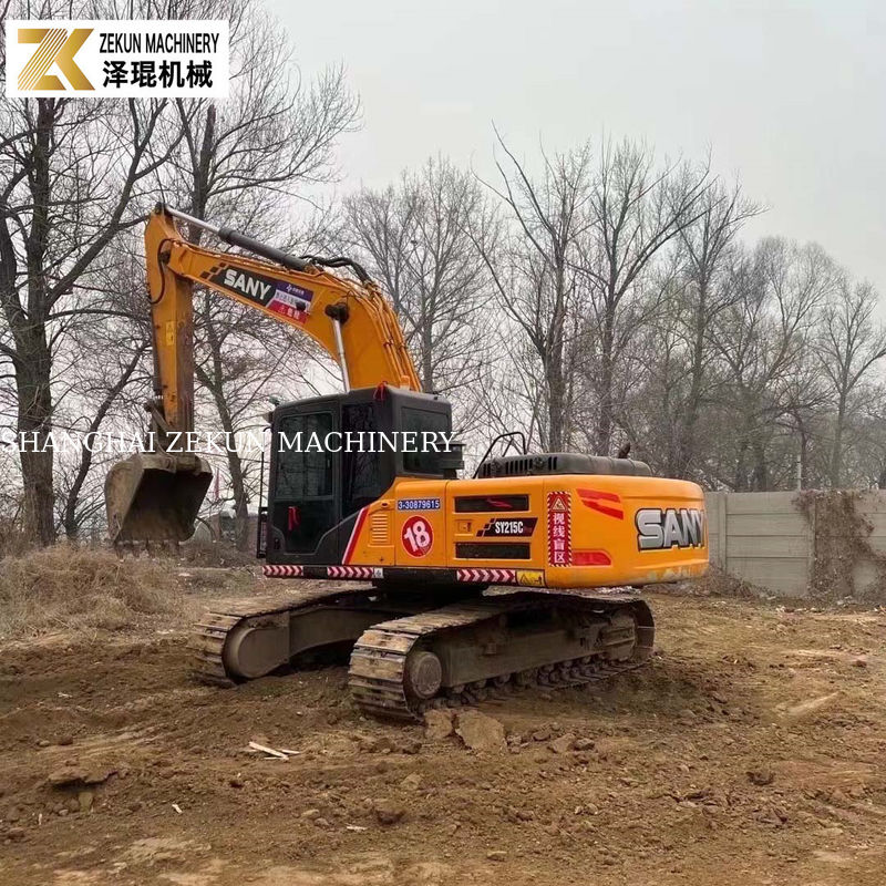 Excavadora Sany SY215C Pro Usada Crawler de tamanho médio com balde de 1,2M3