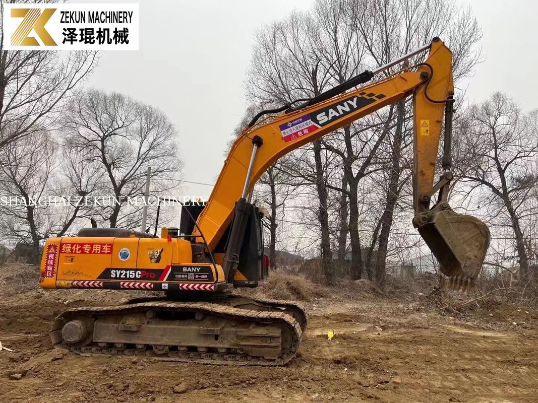 Excavadora Sany SY215C Pro Usada Crawler de tamanho médio com balde de 1,2M3