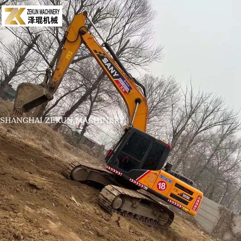 Excavadora Sany SY215C Pro Usada Crawler de tamanho médio com balde de 1,2M3