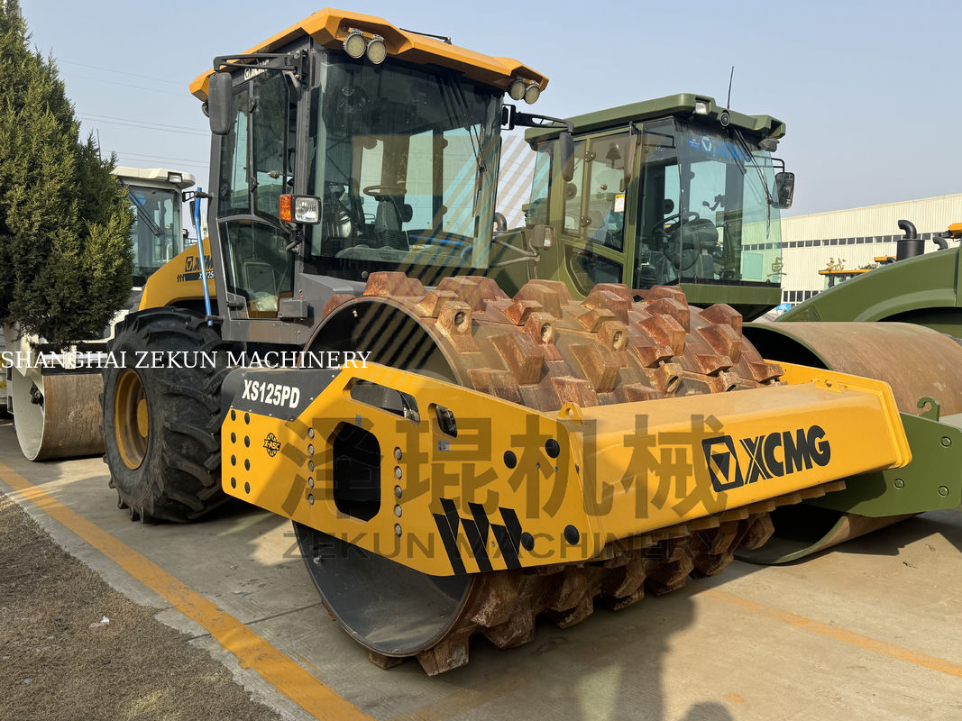 12 toneladas XCMG XS125 Full Hydraulic Single Drum Roller EU Fase V