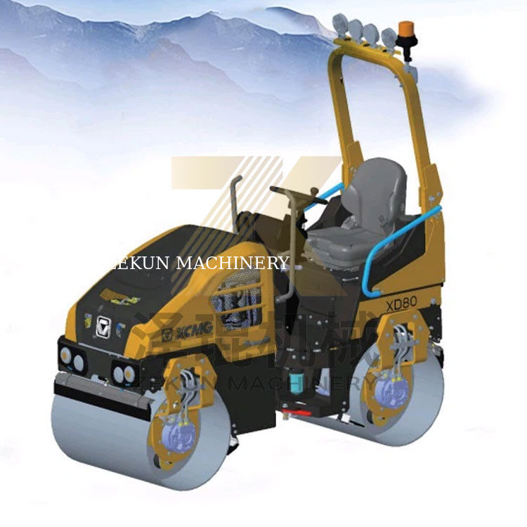 1.6ton XCMG XD80 Roller vibratório leve EU Fase V Equipamento de construção rodoviária