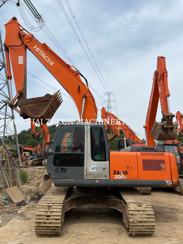 Escavadeira Hitachi ZX200-3G Usada Com 11050hrs Comprimento do Braço 2,94 M Comprimento da Lança 5,7 M