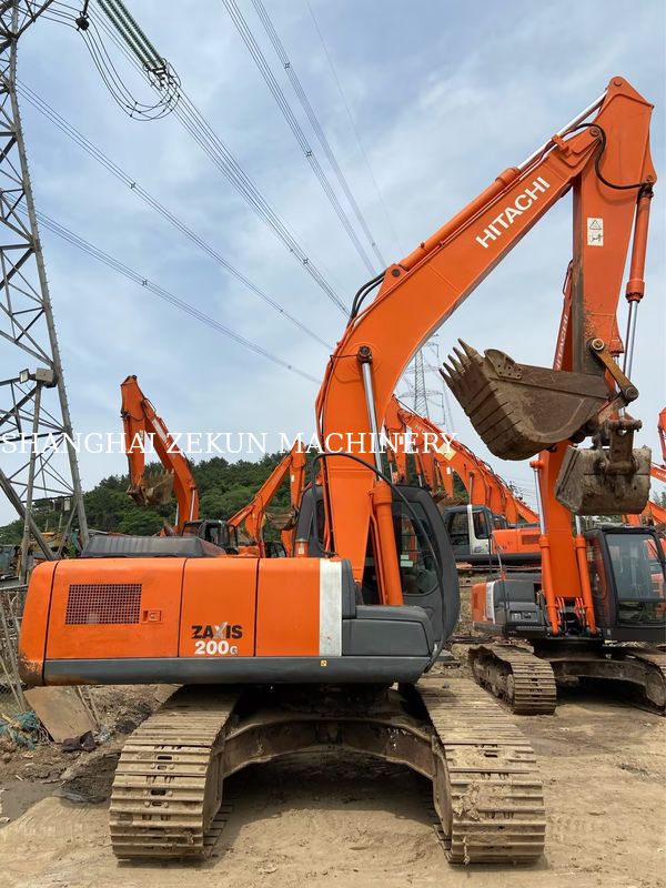 Escavadeira Hitachi ZX200-3G Usada Com 11050hrs Comprimento do Braço 2,94 M Comprimento da Lança 5,7 M